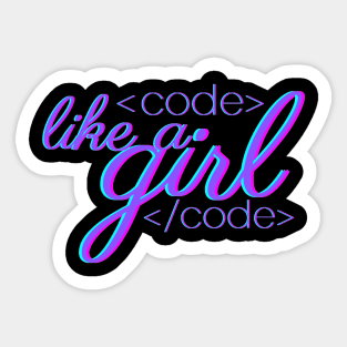 <code> like a girl </code> Sticker